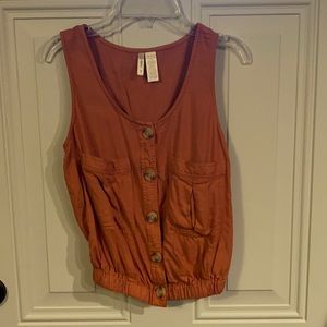 Burnt orange tank with buttons